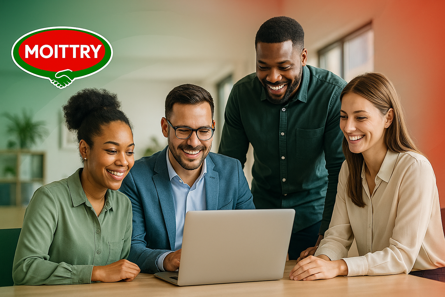 Team collaborating at Moittry